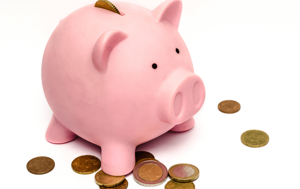 Piggybank with coins