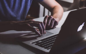 Person using a macbook